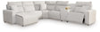 Modmax II Stone 6-Piece Power Reclining Sectional with Chaise and Console from Decor Furniture