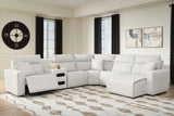 Modmax II Stone 6-Piece Reclining Sectional with Chaise and Audio Console from Decor Furniture