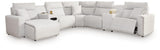 Modmax II Stone 7-Piece Power Reclining Sectional with Chaise and Audio Console from Decor Furniture