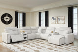 Modmax II Stone 7-Piece Power Reclining Sectional with Chaise and Audio Consoles - image 1