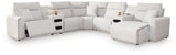Modmax II Stone 7-Piece Power Reclining Sectional with Chaise and Audio Consoles - image 2