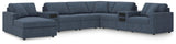 Modmax Ink Performance Fabric,Next-Gen Nuvella™ 8-Piece Sectional with Audio System and Chaise - image 1