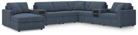 Modmax Ink Performance Fabric,Next-Gen Nuvella™ 8-Piece Sectional with Audio System and Chaise - image 1
