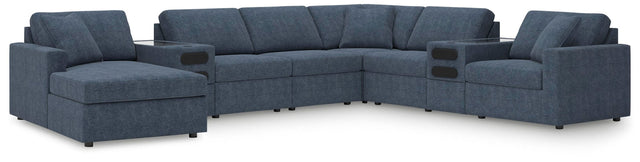 Modmax Ink Performance Fabric,Next-Gen Nuvella™ 8-Piece Sectional with Audio System and Chaise - image 1