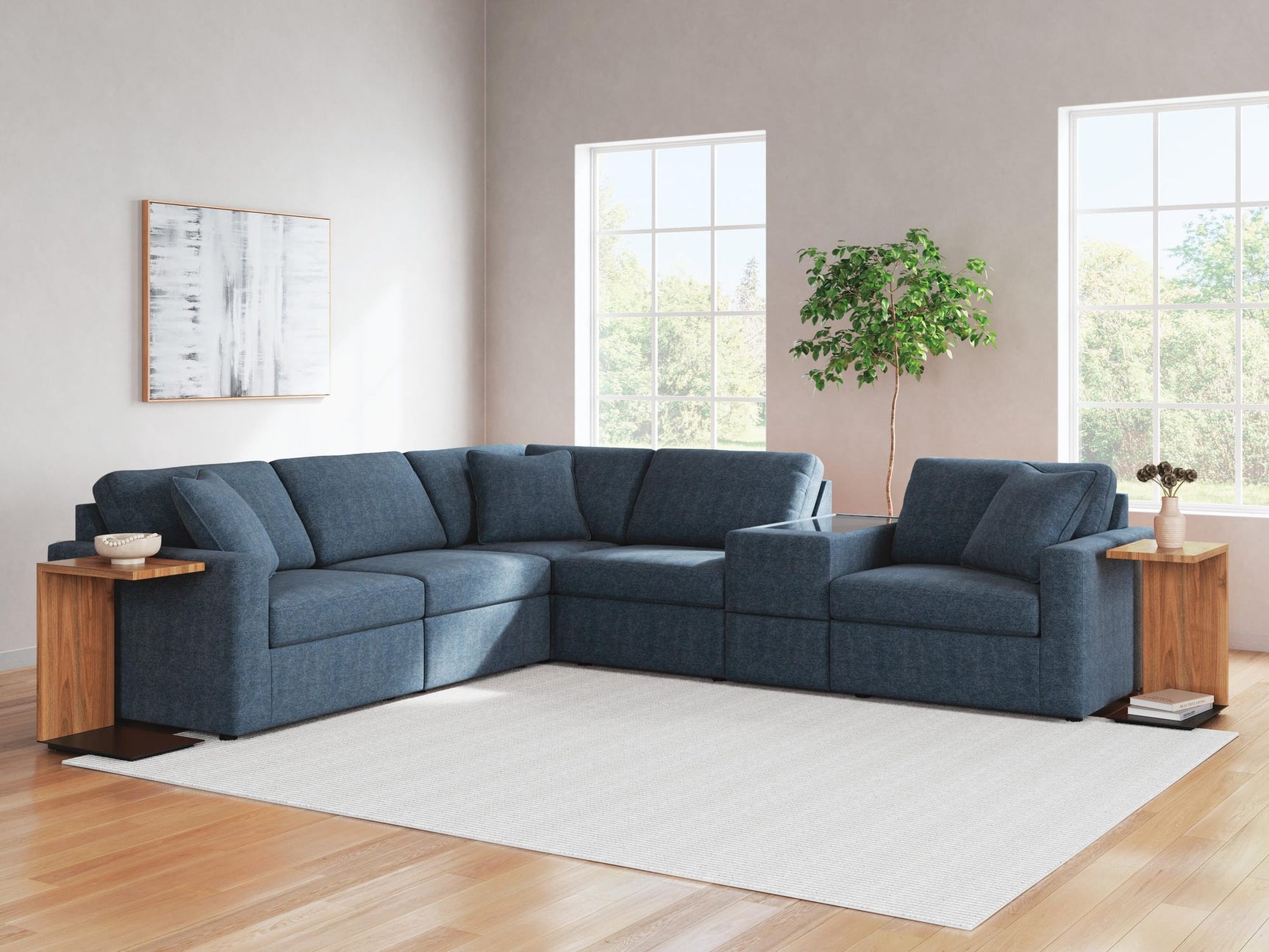 Modmax Ink Performance Fabric,Next-Gen Nuvella™ 6-Piece Sectional from Decor Furniture