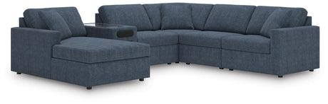 Modmax Ink Performance Fabric,Next-Gen Nuvella™ 6-Piece Sectional with Audio System and Chaise - image 1