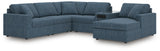 Modmax Ink Performance Fabric,Next-Gen Nuvella™ 6-Piece Sectional with Audio System and Chaise - image 1