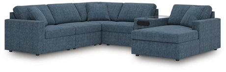 Modmax Ink Performance Fabric,Next-Gen Nuvella™ 6-Piece Sectional with Audio System and Chaise - image 1