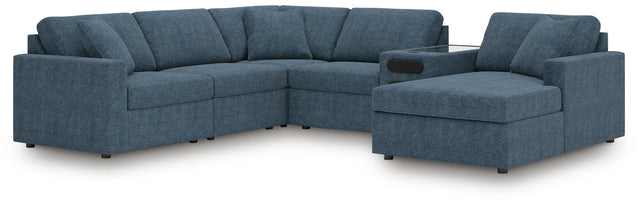 Modmax Ink Performance Fabric,Next-Gen Nuvella™ 6-Piece Sectional with Audio System and Chaise - image 1