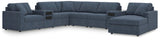 Modmax Ink Performance Fabric,Next-Gen Nuvella™ 8-Piece Sectional with Audio System and Chaise - image 1