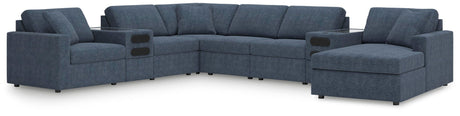 Modmax Ink Performance Fabric,Next-Gen Nuvella™ 8-Piece Sectional with Audio System and Chaise - image 1