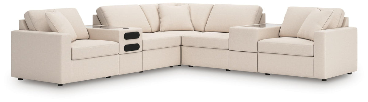 Modmax Oyster Performance Fabric,Next-Gen Nuvella™ 7-Piece Balanced Sectional with Audio and Storage Consoles - image 1
