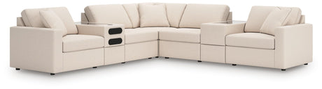 Modmax Oyster Performance Fabric,Next-Gen Nuvella™ 7-Piece Balanced Sectional with Audio and Storage Consoles - image 1