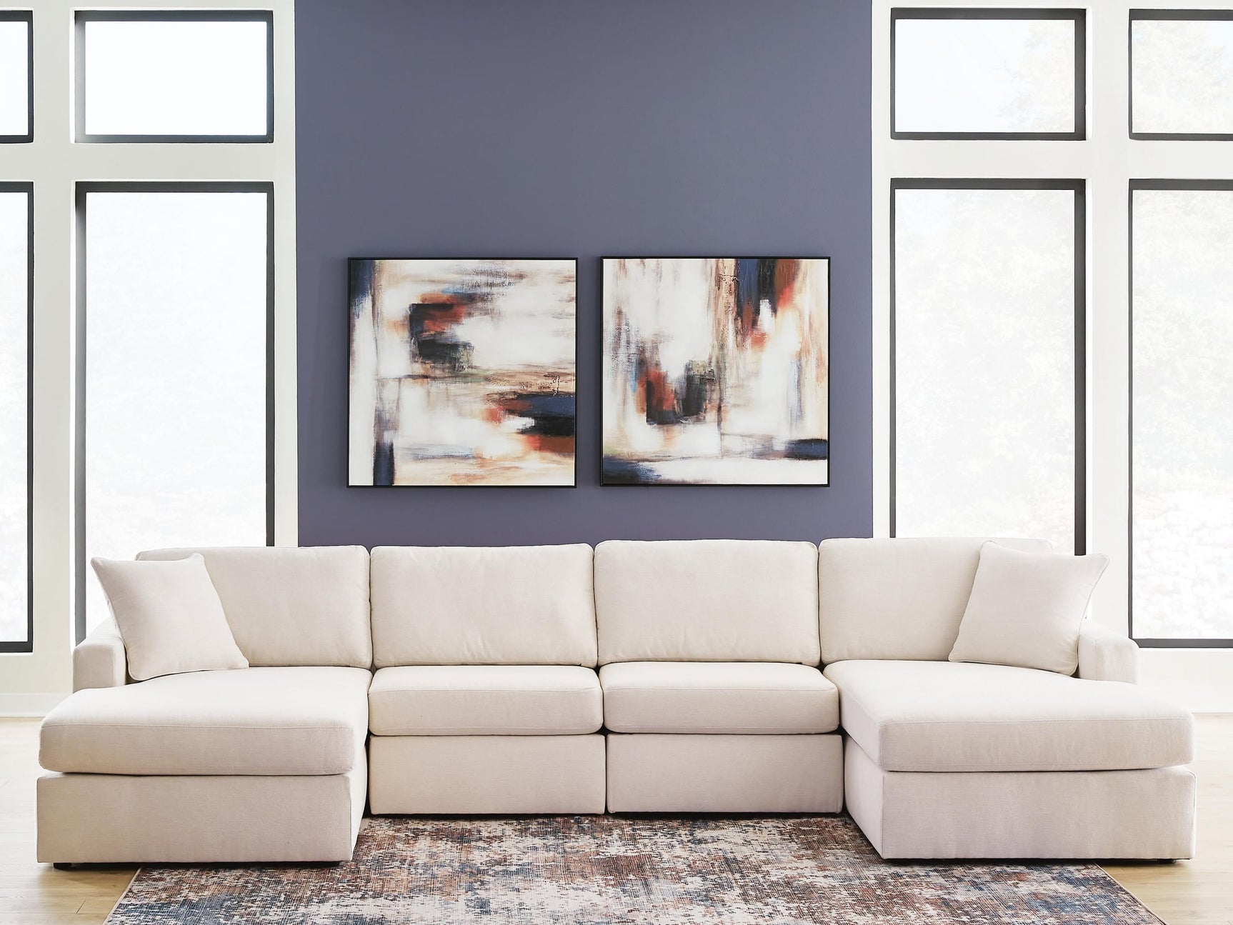 Modmax Oyster Performance Fabric,Next-Gen Nuvella™ 4-Piece Sectional with Chaise - image 3