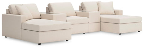 Modmax Oyster Performance Fabric,Next-Gen Nuvella™ 5-Piece Pit Sectional - image 1