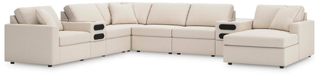 Modmax Oyster Performance Fabric,Next-Gen Nuvella™ 8-Piece Sectional with Audio System and Chaise - image 1