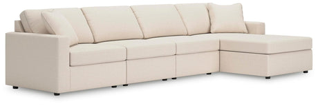 Modmax Oyster Performance Fabric,Next-Gen Nuvella™ 4-Piece Sectional with Chaise from Decor Furniture