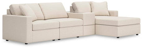 Modmax Oyster Performance Fabric,Next-Gen Nuvella™ 4-Piece Sectional with Chaise from Decor Furniture