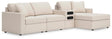 Modmax Oyster Performance Fabric,Next-Gen Nuvella™ 4-Piece Sectional with Chaise from Decor Furniture