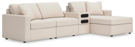 Modmax Oyster Performance Fabric,Next-Gen Nuvella™ 4-Piece Sectional with Chaise from Decor Furniture