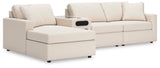 Modmax Oyster Performance Fabric,Next-Gen Nuvella™ 4-Piece Sectional with Chaise from Decor Furniture