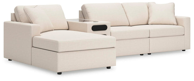 Modmax Oyster Performance Fabric,Next-Gen Nuvella™ 4-Piece Sectional with Chaise from Decor Furniture