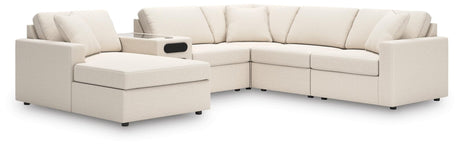 Modmax Oyster Performance Fabric,Next-Gen Nuvella™ 6-Piece Sectional with Audio System and Chaise - image 1