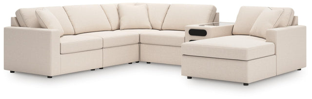 Modmax Oyster Performance Fabric,Next-Gen Nuvella™ 6-Piece Sectional with Audio System and Chaise - image 1