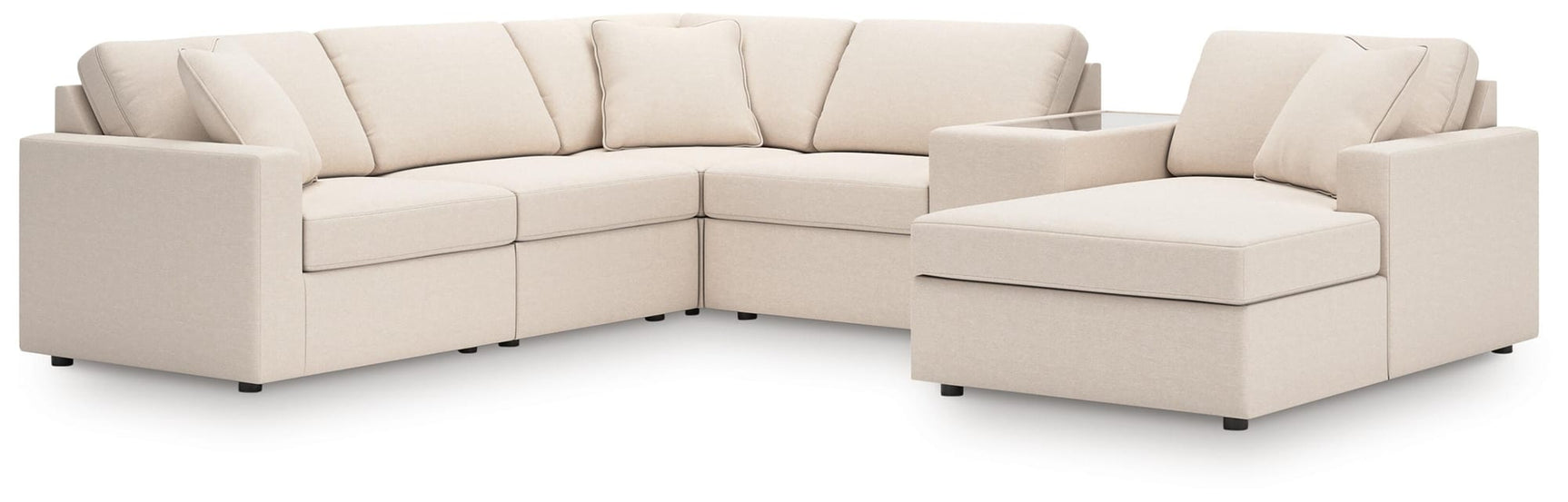 Modmax Oyster Performance Fabric,Next-Gen Nuvella™ 6-Piece Sectional with Chaise from Decor Furniture