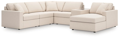 Modmax Oyster Performance Fabric,Next-Gen Nuvella™ 6-Piece Sectional with Chaise from Decor Furniture