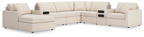Modmax Oyster Performance Fabric,Next-Gen Nuvella™ 8-Piece Sectional with Audio System and Chaise - image 1
