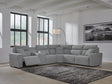 Modmax II Salt and Pepper Next-Gen Nuvella™ 6-Piece Power Reclining Sectional with Console - image 1