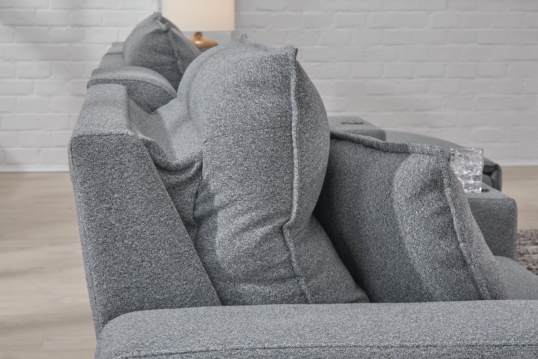 Modmax II Salt and Pepper Next-Gen Nuvella™ 6-Piece Power Reclining Sectional with Chaise and Console - image 4