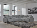 Modmax II Salt and Pepper Next-Gen Nuvella™ 6-Piece Reclining Sectional with Console - image 1