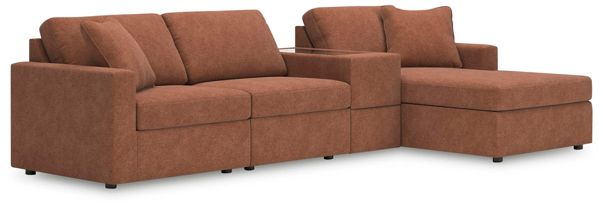 Modmax Spice Performance Fabric,Next-Gen Nuvella™ 4-Piece Sectional with Chaise - image 1