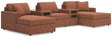 Modmax Spice Performance Fabric,Next-Gen Nuvella™ 5-Piece Double Chaise with Audio Consoles - image 1