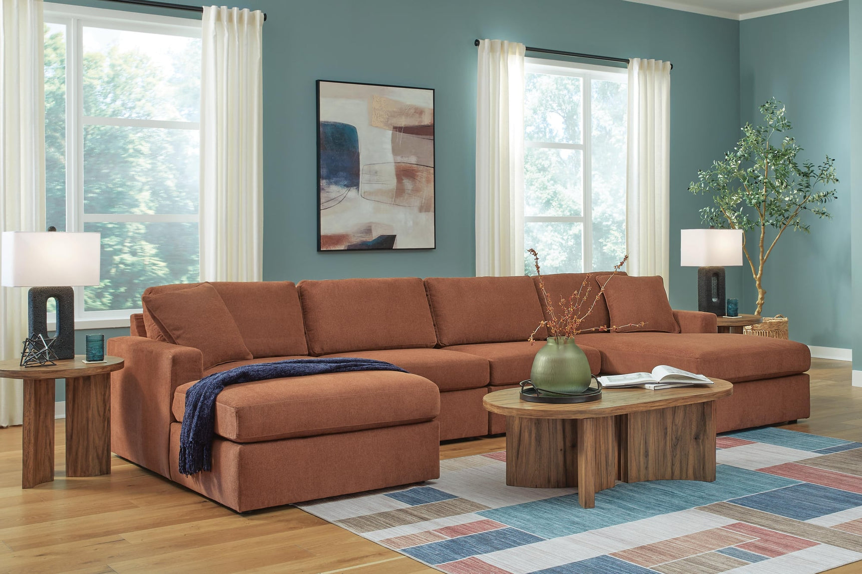 Modmax Spice Performance Fabric,Next-Gen Nuvella™ 4-Piece Sectional with Chaise - image 3