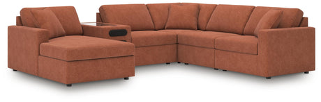 Modmax Spice Performance Fabric,Next-Gen Nuvella™ 6-Piece Sectional with Audio System and Chaise - image 1