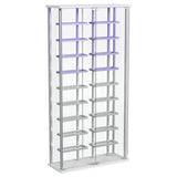 Montara Tempered Glass LED Wine Storage Curio Cabinet Chrome front view