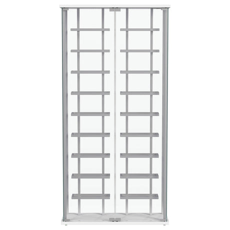 Montara Tempered Glass LED Wine Storage Curio Cabinet Chrome front view