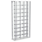 Montara Tempered Glass LED Wine Storage Curio Cabinet Chrome front view