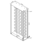Montara Tempered Glass LED Wine Storage Curio Cabinet Chrome front view