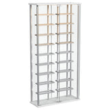 Interior LED-lit glass shelves with wine bottles