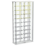 Montara Tempered Glass LED Wine Storage Curio Cabinet Chrome front view