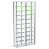 Montara Tempered Glass LED Wine Storage Curio Cabinet Chrome front view