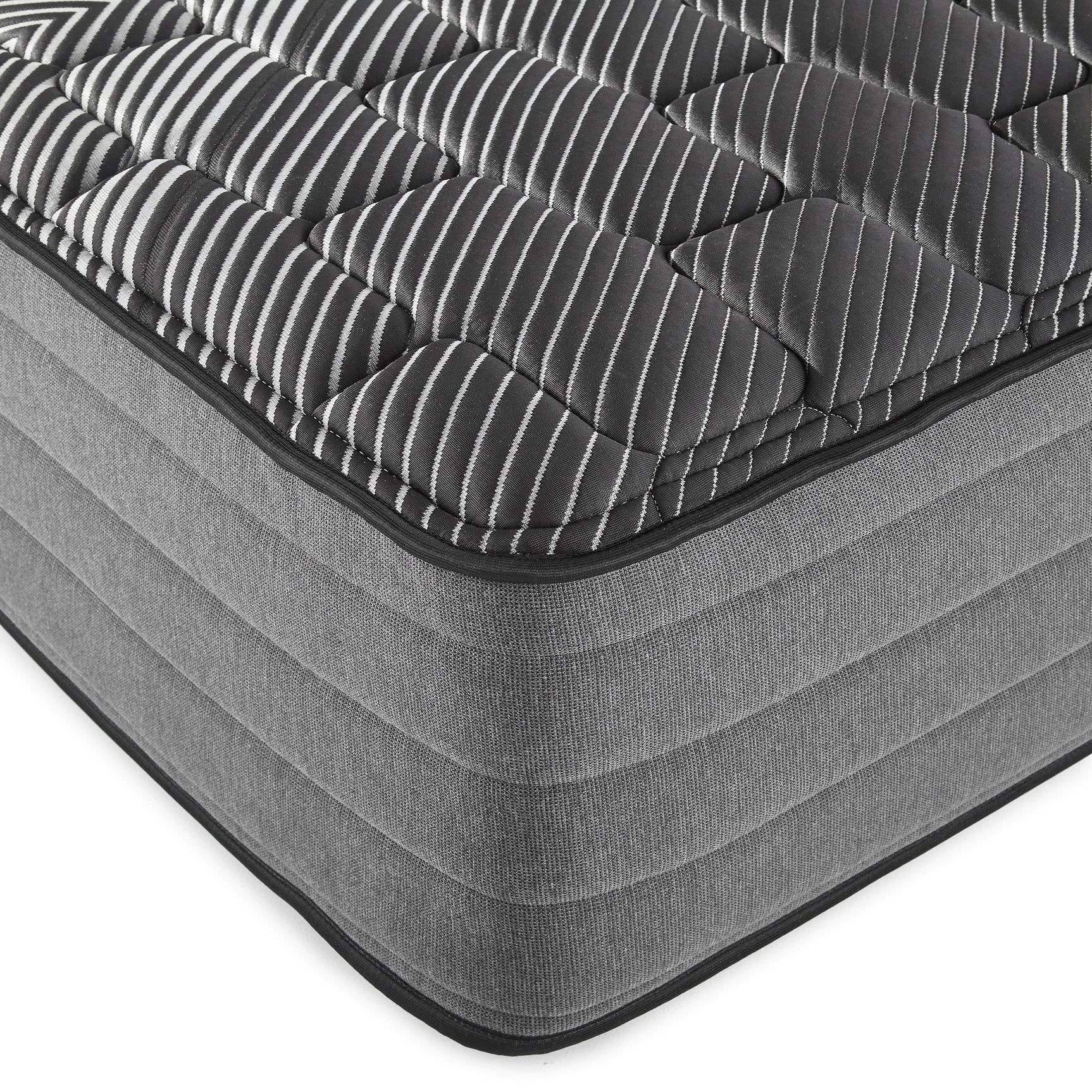 Montlake 14 inch Queen mattress side profile with quilted black cover