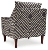 Detail of reversible attached seat cushion