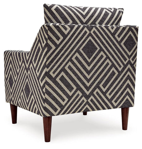Detail of reversible attached seat cushion