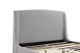 Mosby Upholstered King platform bed headboard curvature detail
