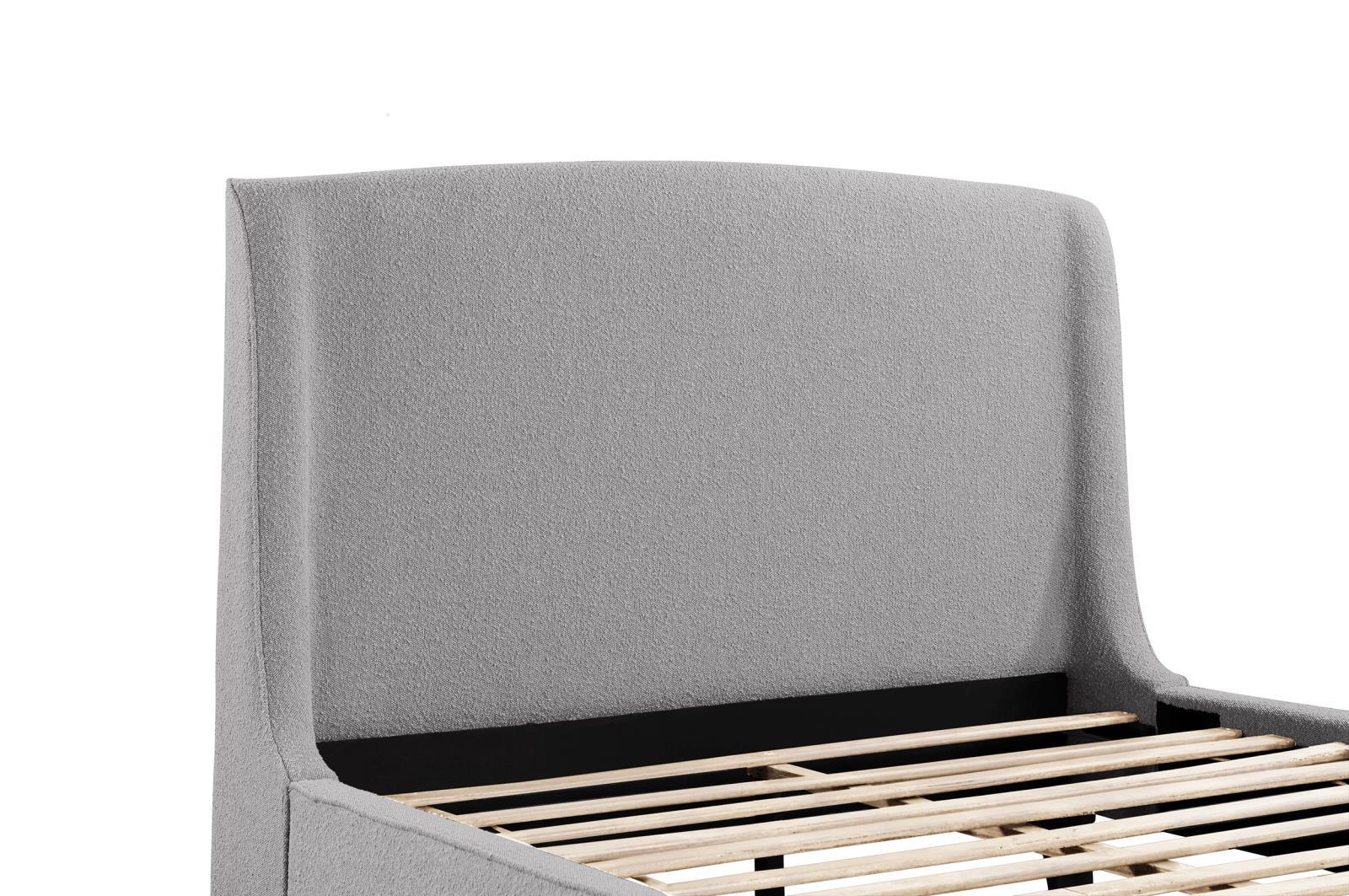 Mosby Upholstered King platform bed headboard curvature detail